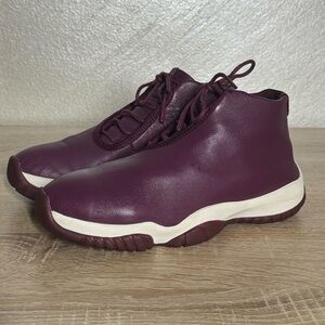 Nike Air Jordan Women 7.5 Future Purple Leather High Top Athletic Shoes Sneakers
